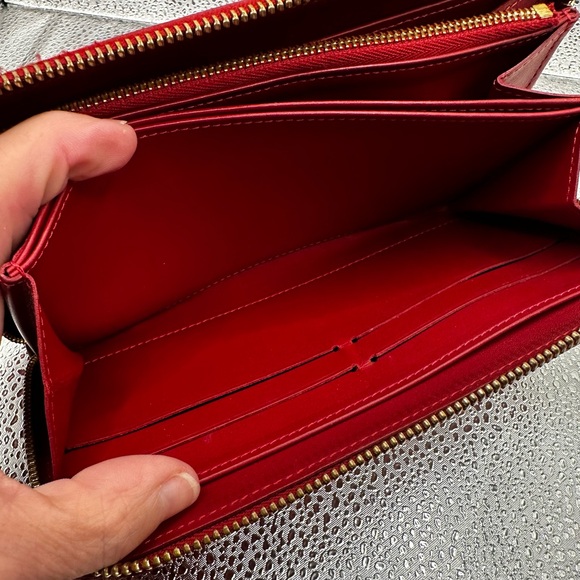 Pink and red Louis Vuitton Rayures Vernis long wallet EUC (With BOX & DU… - Picture 7 of 11